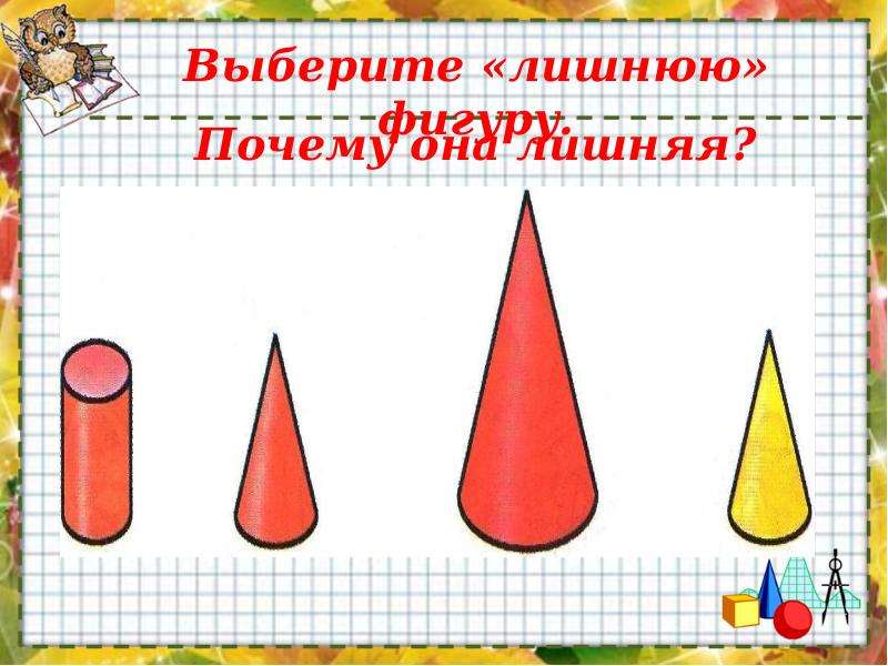 Выберите лишнее. Выберите лишнюю фигуру.. Задания про конус в начальной школе. Выбери лишнее. Конус математика 4 класс.