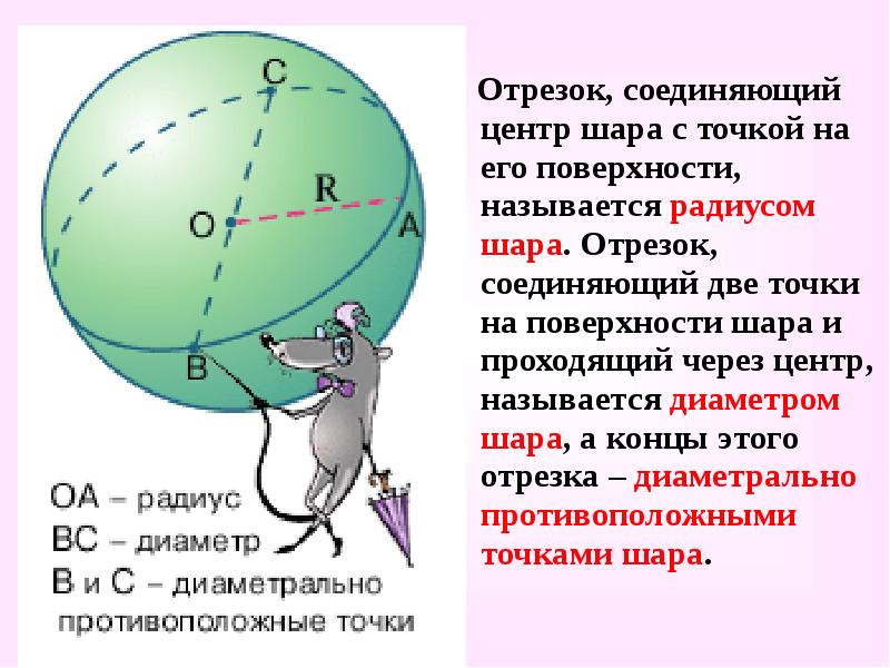 Какая плоскость называется диаметральной плоскостью шара что такое большой круг сделать рисунок