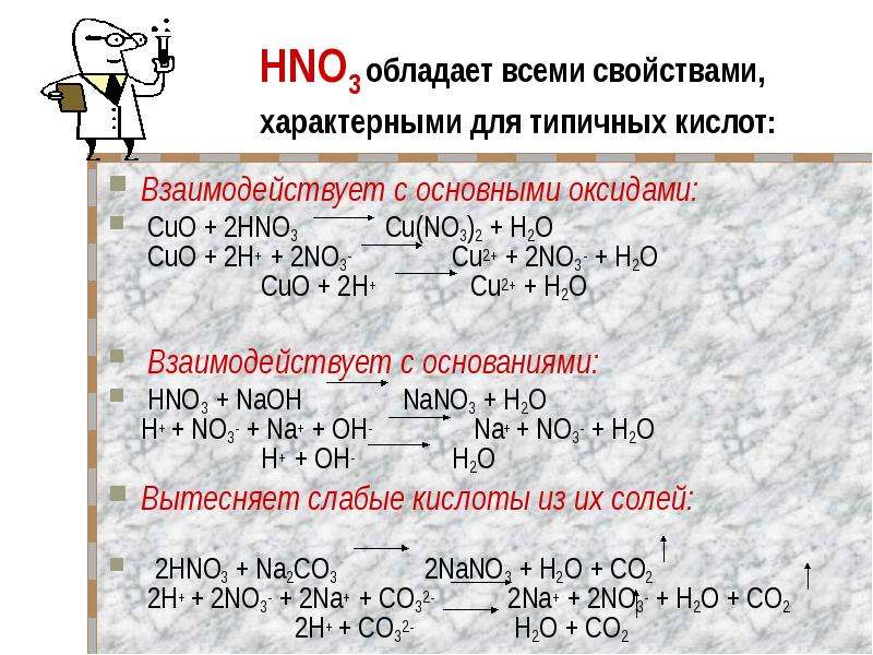 Hno3 с основными оксидами