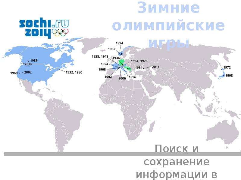 Карта проведения. Места проведения зимних Олимпийских игр карта.