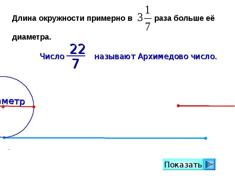 Длина круга формула