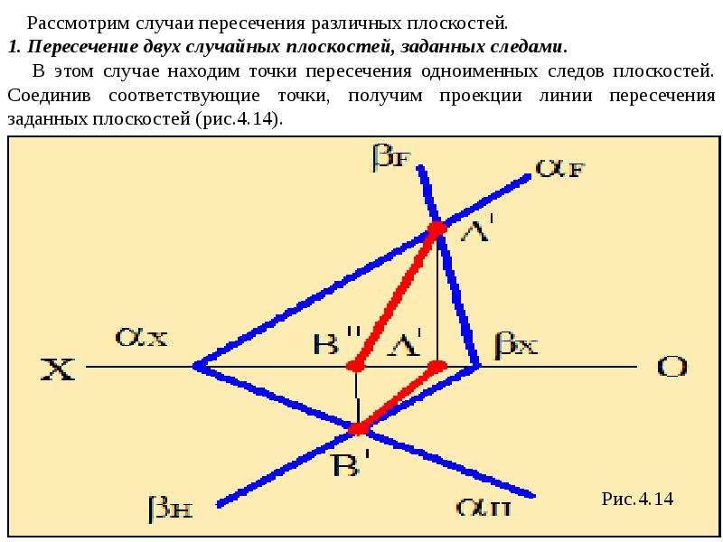 Три следа плоскости. Линия пересечения плоскостей заданных треугольником и следами. Построение линии пересечения плоскостей заданных следами. Пересечение плоскостей следы Начертательная геометрия. Линия пересечения следов плоскости.