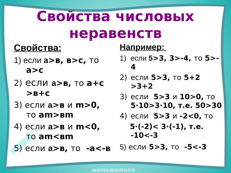 Неравенства 8 класс презентация