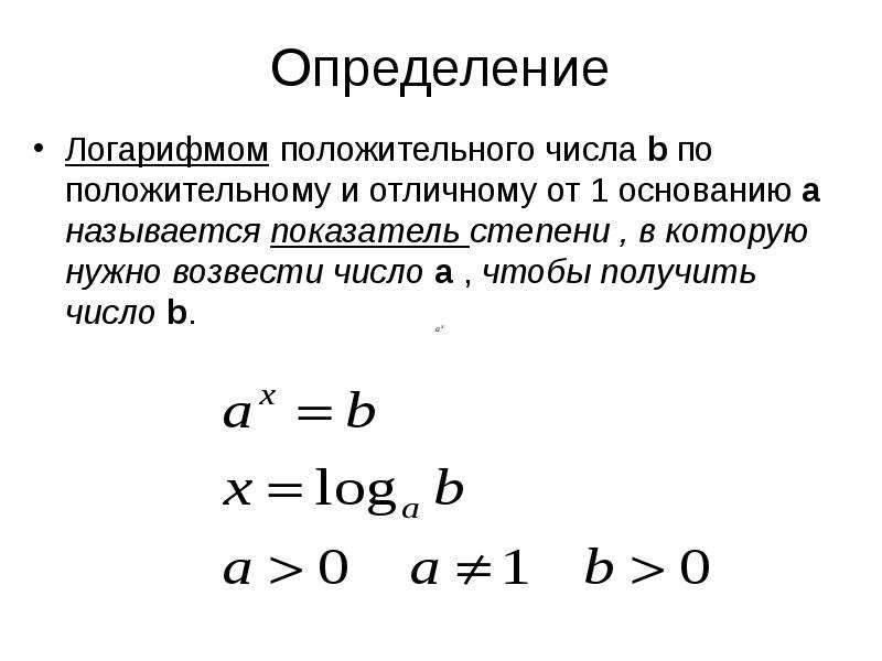 Понятие логарифма. Логарифм положительного числа b по основанию a. Логарифмом числа b по основанию a называется. Логарифмом положительного числа a по основанию. Как возвести число в логарифм.