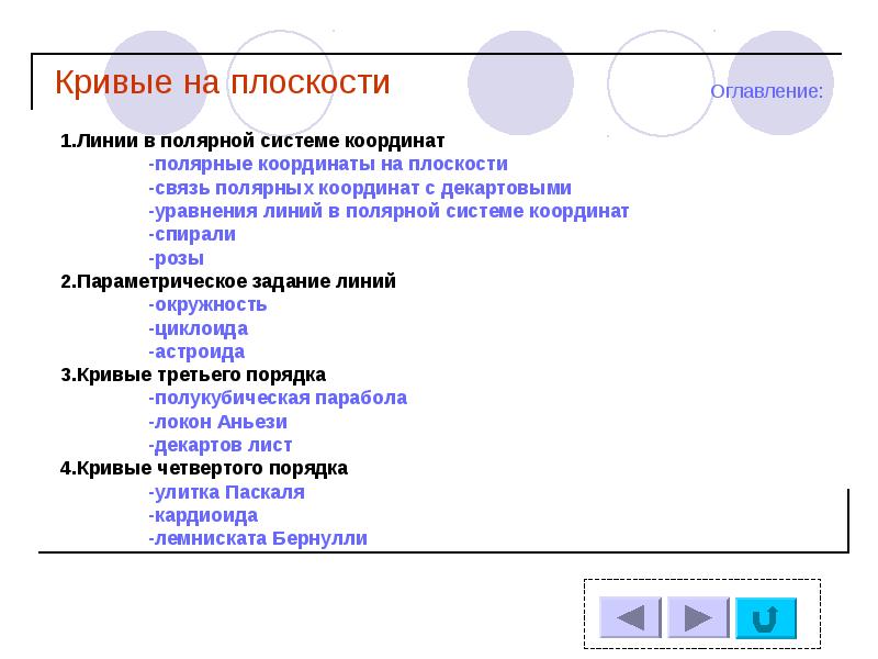 Практика 7 класс. Кривые на плоскости.