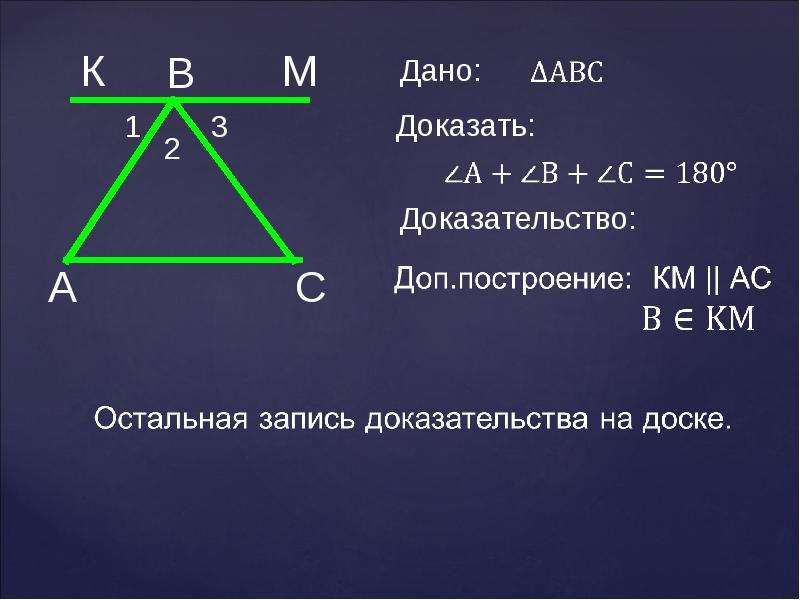 Сумма углов треугольника 7 класс доказательство теорема. Доказать что сумма углов в треугольнике 180. Сумма углов треугольника 180 доказательство. Теорема о сумме углов треугольника. Способы доказательства теоремы о сумме углов треугольника.