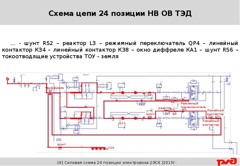 Силовая схема электровоза 2эс6