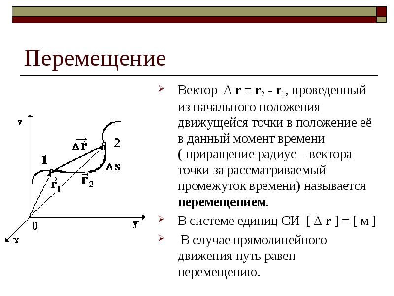 Может ли модуль вектора перемещения быть