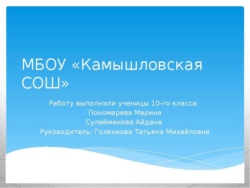 Презентация в работе