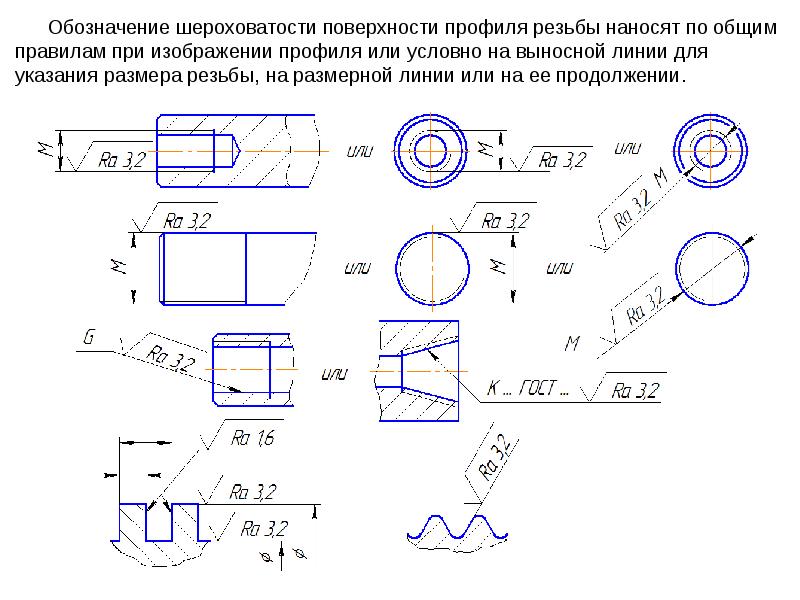 Простановка шероховатости на чертеже