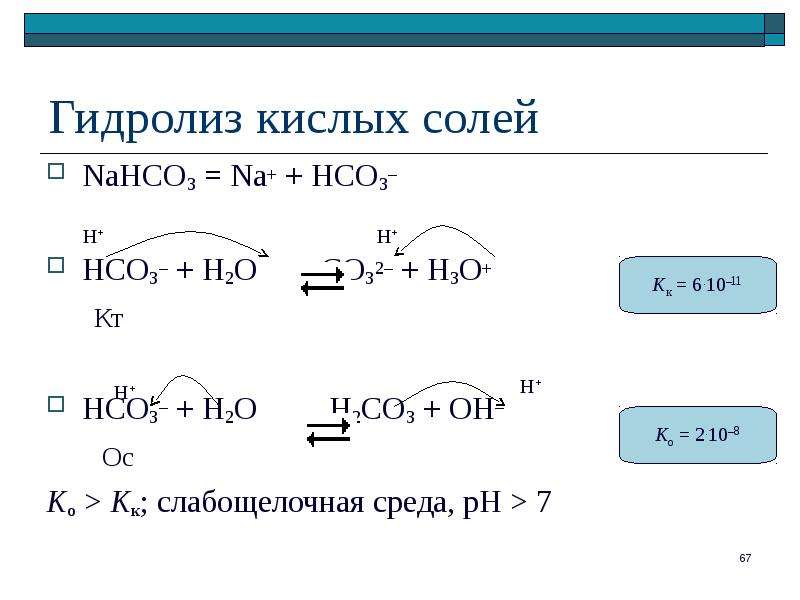 Гидролиз солей кислая среда. Гидролиз гидрокарбоната. Гидролиз бикарбоната натрия реакция. Гидролиз гидрокарбоната натрия. Nahco3 гидролиз.