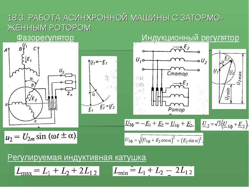 Какой рисунок соответствует работе асинхронной машины в генераторном режиме