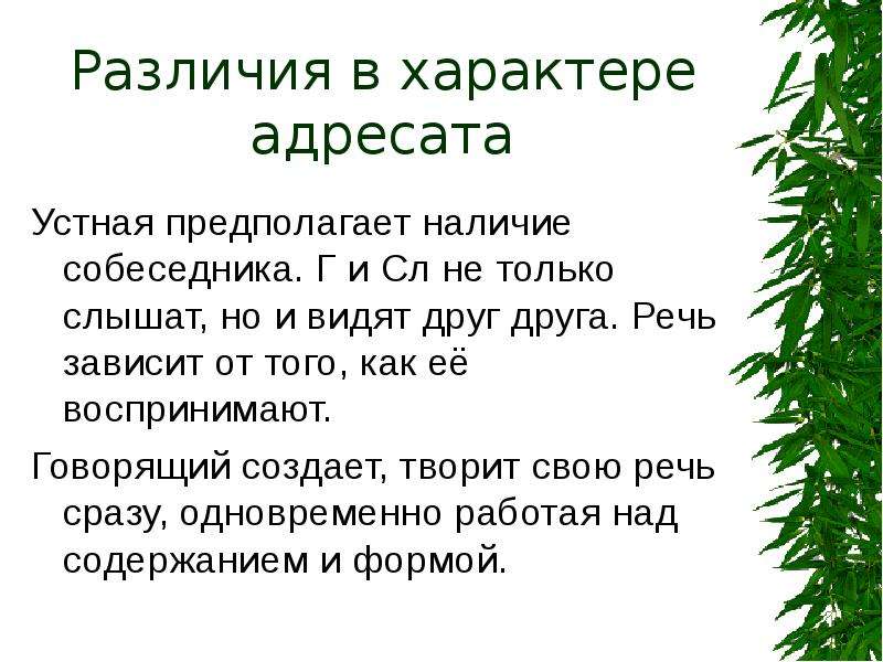 Речь другу. Характер адресата речи. Характер адресата текста. Речь зависит от. Устная речь зависит от.