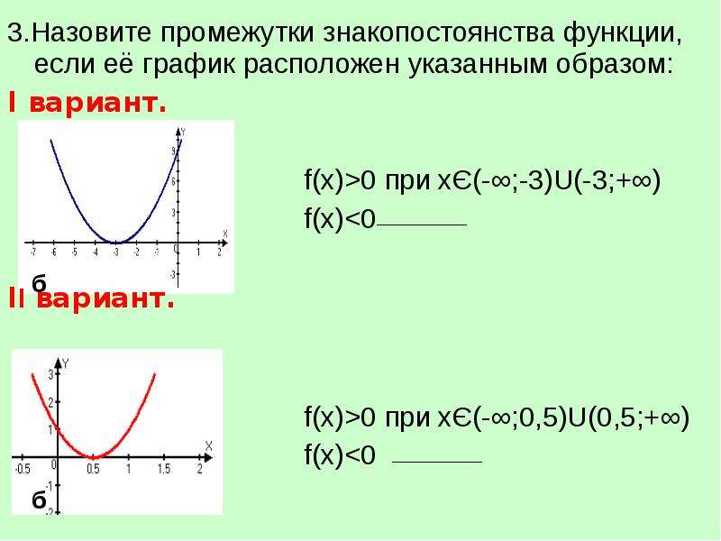 Определение знакопостоянства функции