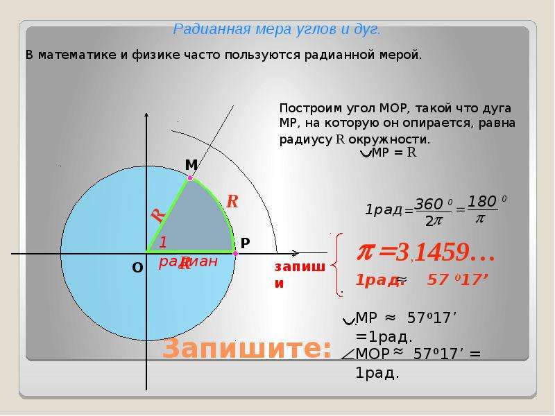 Arc что это. Радианная мера угла. Радианная мера углов и дуг. Угол поворота радианная мера угла. Презентация на тему радианная мера угла.