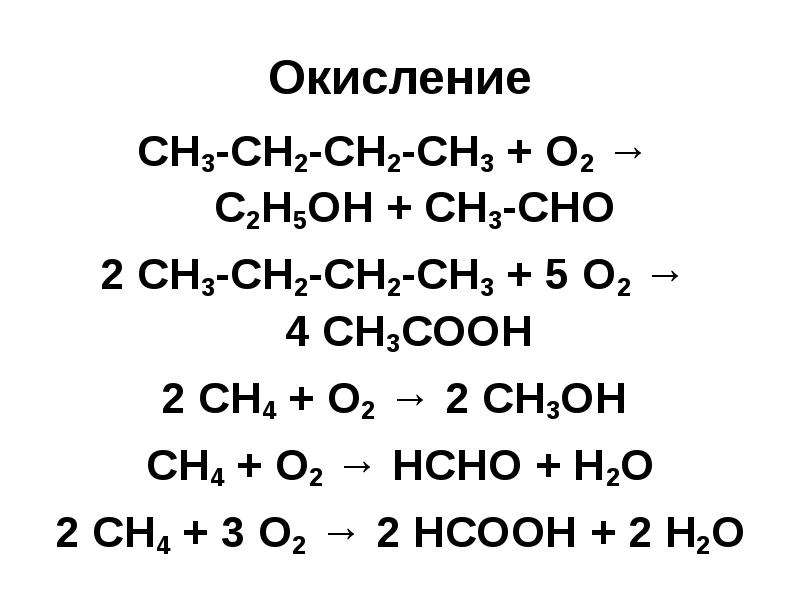 Окисление ch4