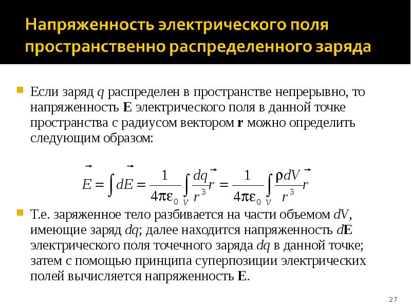 Электрическое поле в вакууме