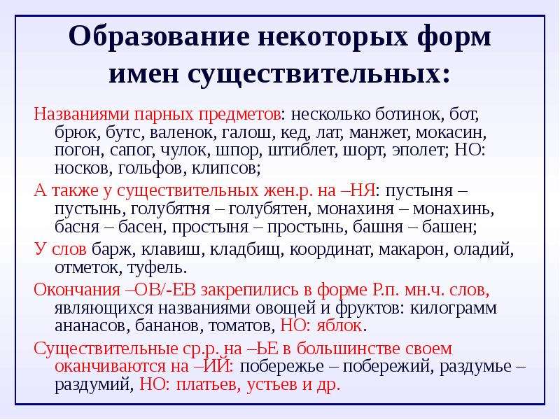 Некоторые формы