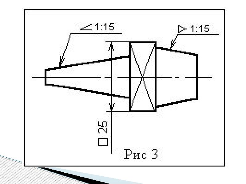 Конусность на чертеже обозначается
