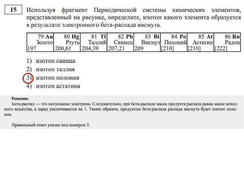 На рисунке приведен фрагмент периодической системы химических элементов