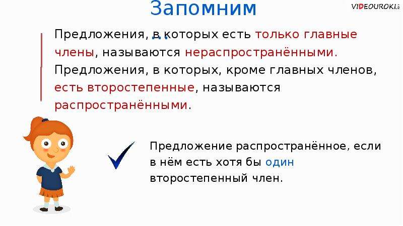 Распространенные и нераспространенные предложения 4 класс презентация