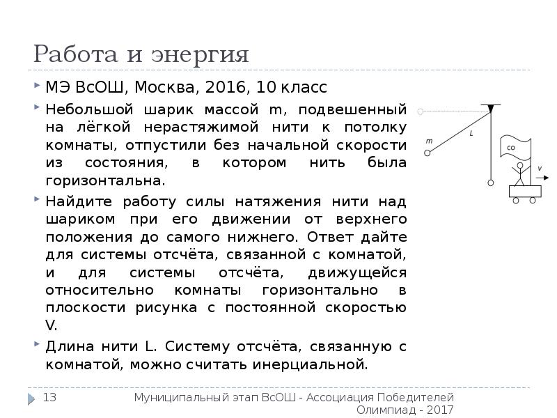 Маленький шарик подвешен