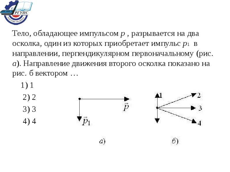 На рисунке изображены вектор скорости движущегося тела и вектор силы действующей на тело