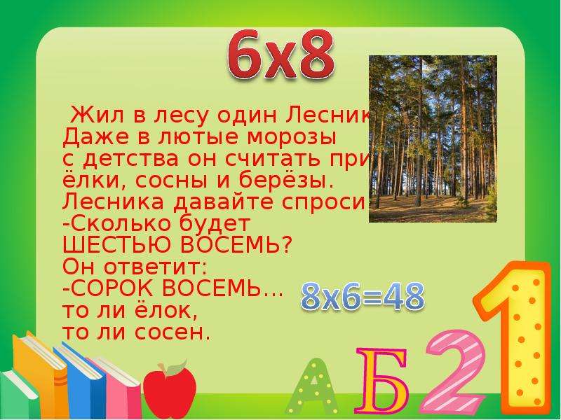 8 шесть. 6 Восемь. Стихотворение шестью восемь сорок восемь. Шесть на восемь сорок восемь. Таблица лесника.