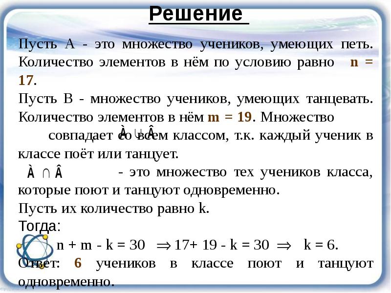 Части множества определение