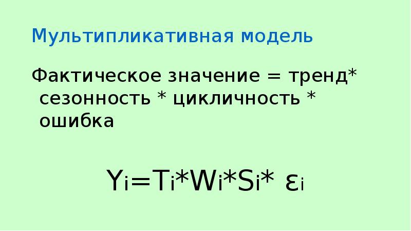 Что значит фактический. Мультипликативная модель. Мультипликативная Сезонность. Мультипликативная модель износа. Мультипликативная сезонная модель.