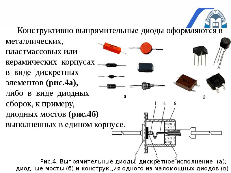 Полупроводниковые диоды используются в схемах