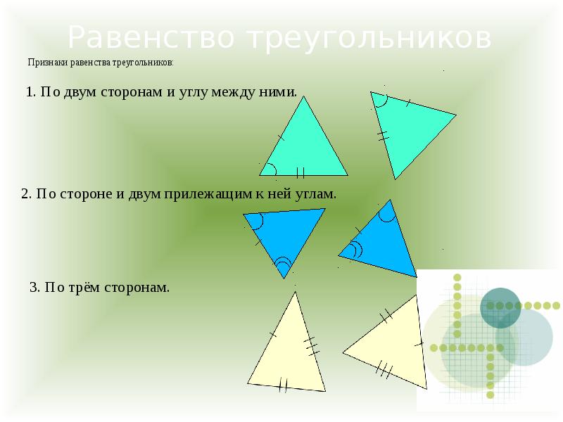 5 признаков треугольника