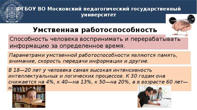 Умственная работоспособность это способность