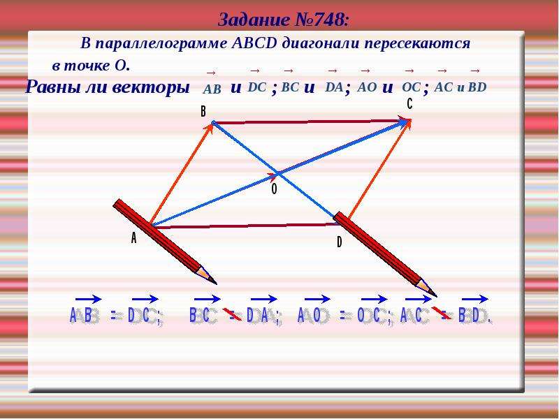 Параллелограмма авсд пересекаются в точке о. Равны ли диагонали параллелограмма. Пересекающиеся вектора. Диагонали вектро параллелограмма. Диагонали параллелограмма пересекаются в точке о.