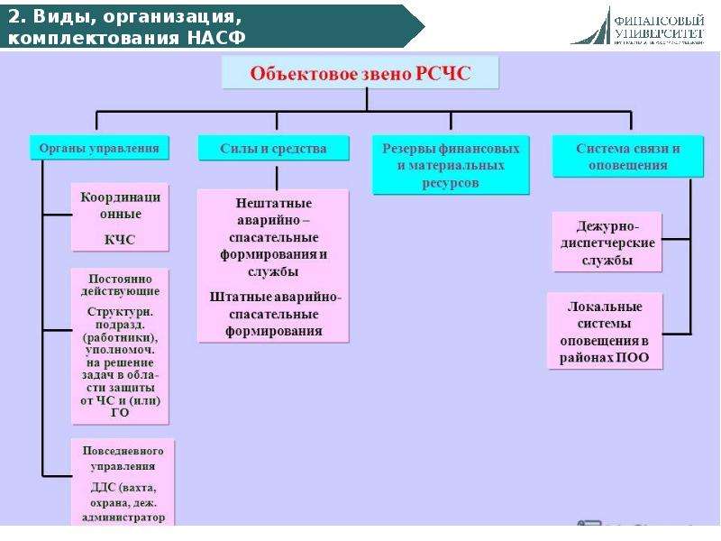 Объектовое звено единой государственной системы. Структура РСЧС. Структурная схема нештатные аварийно-спасательные формирования. Штатные и нештатные формирования РСЧС. Нештатные аварийно-спасательные формирования (НАСФ).