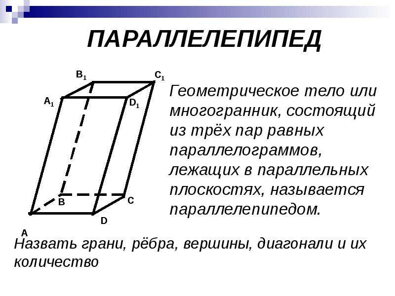 Нарисуйте параллелепипед сложенный из двух таких параллелепипедов как изображенный на рисунке