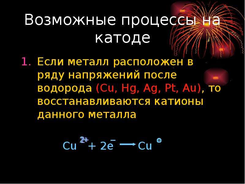 Электролиз на катоде