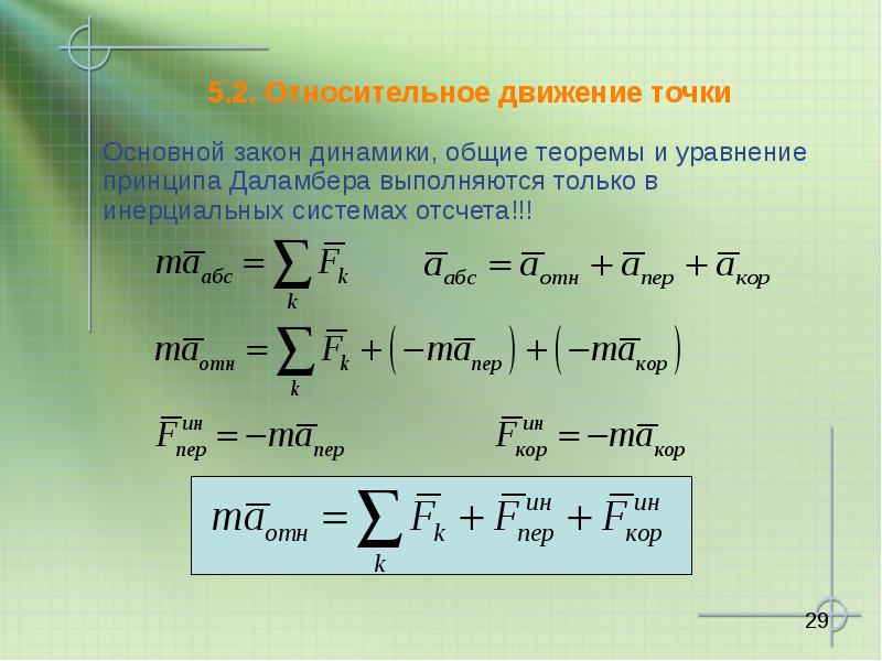 Основной закон динамики