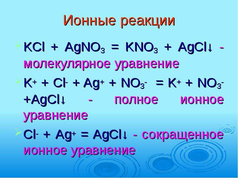 Ионные реакции презентация