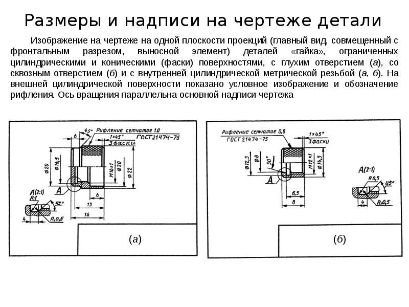 Обозначение размеров на чертеже ескд