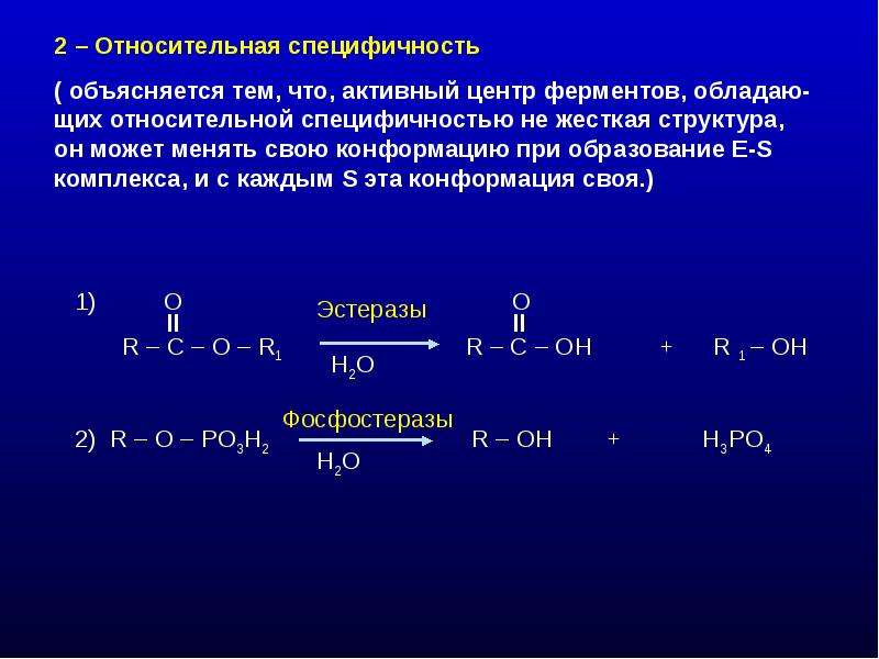 Абсолютная специфичность ферментов