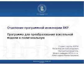 Программа для преобразования воксельной модели в полигональную