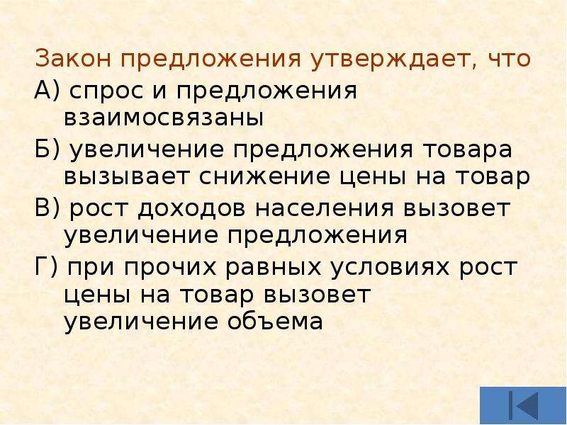 Спрос вызывает предложение