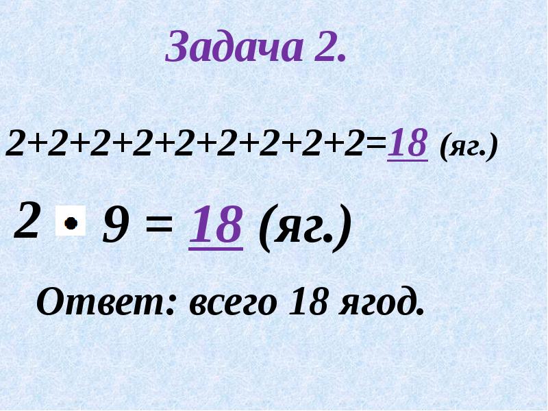 Сложение одинаковых слагаемых презентация 1 класс