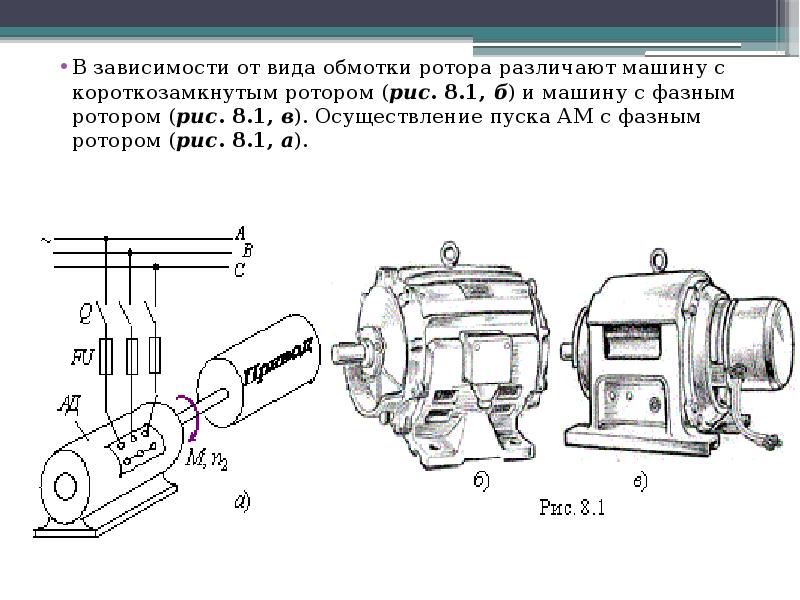 Эл схема эл двигателя с фазным ротором