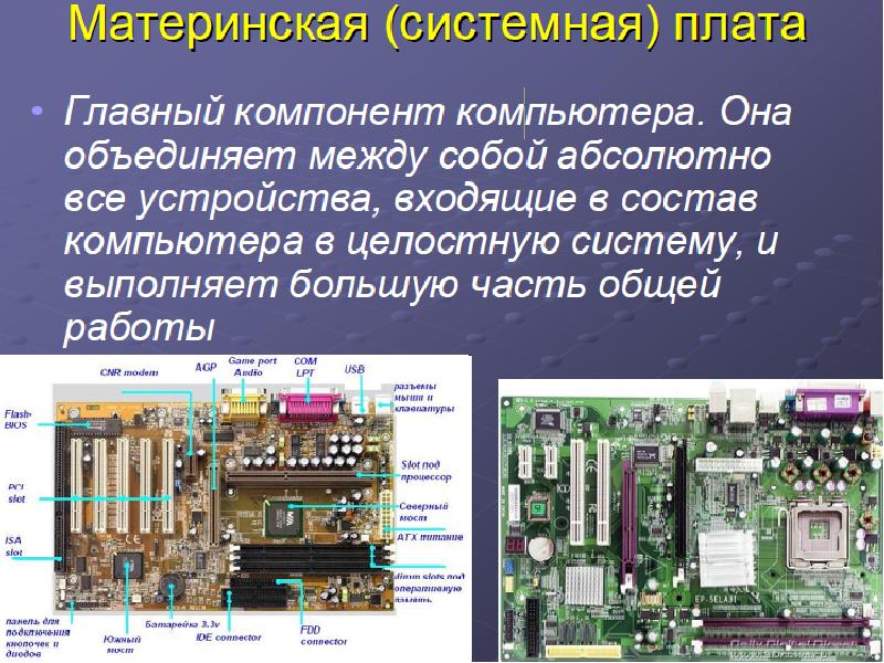 Основные виды устройств входящих в состав компьютера. Основные сведения о компьютере. Основные компоненты компьютера фото. Материнская плата сведения. Самый важные детали в ПК.