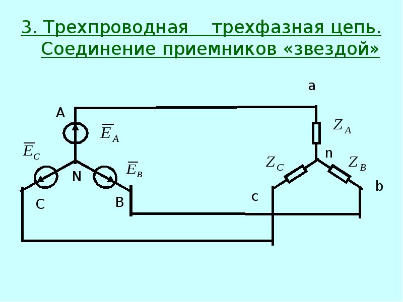 Трехфазная цепь схема