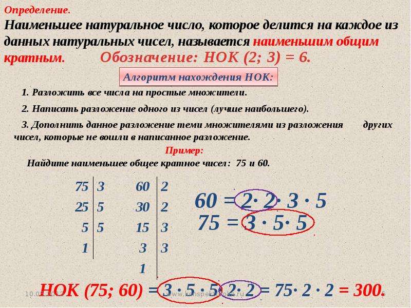 Наименьшее общее кратное и наибольший общий делитель