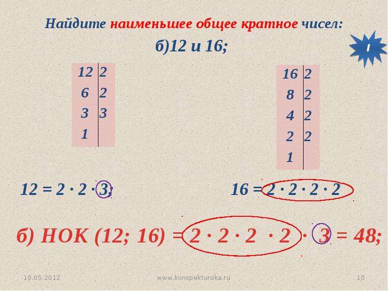 Наименьшее общее кратное презентация