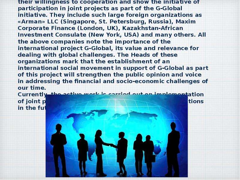 Participation in International Organizations. International Organization participation in Russia. Join to Project. Joined project